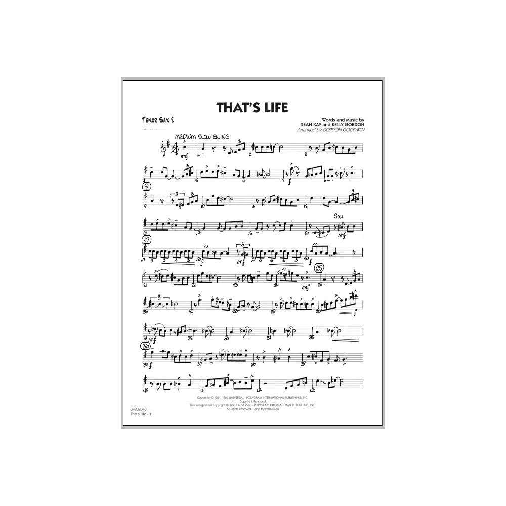 That''s Life - Tenor Sax 2