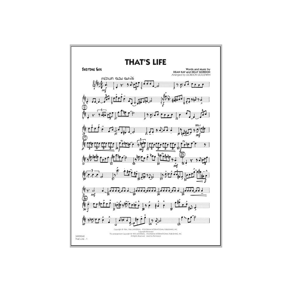 That''s Life - Baritone Sax