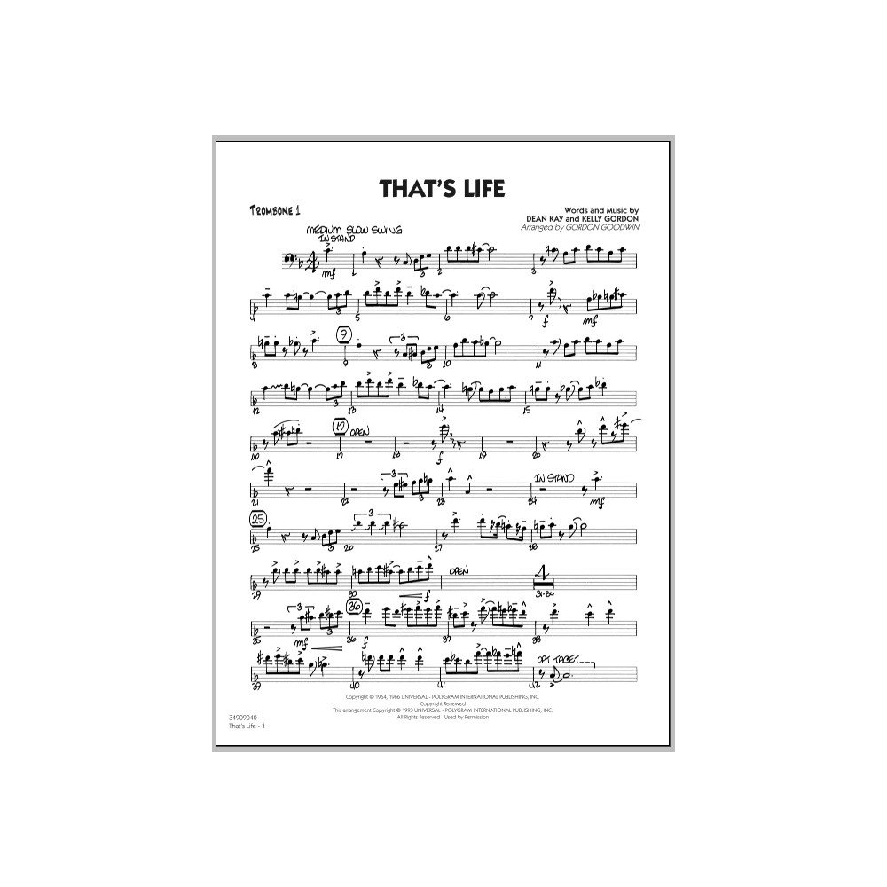 That's Life - Trombone 1