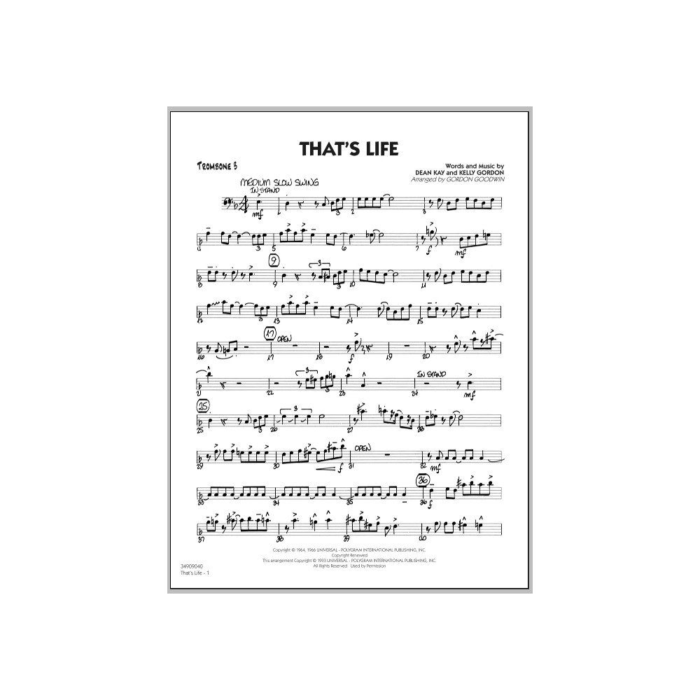 That's Life - Trombone 3