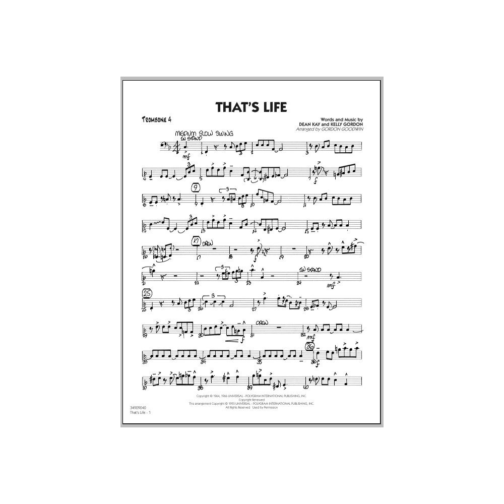 That's Life - Trombone 4
