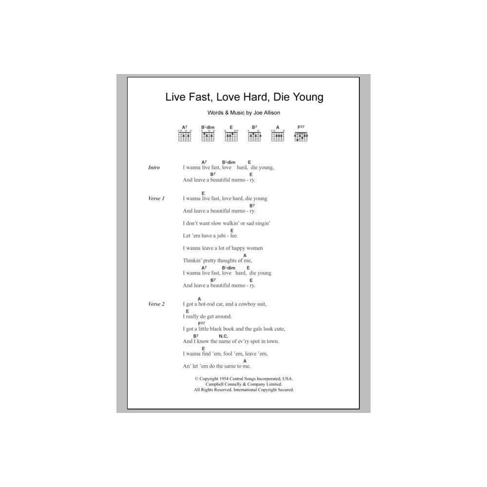 Live Fast, Love Hard, Die Young
