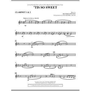 'Tis So Sweet - Bb Clarinet 1,2