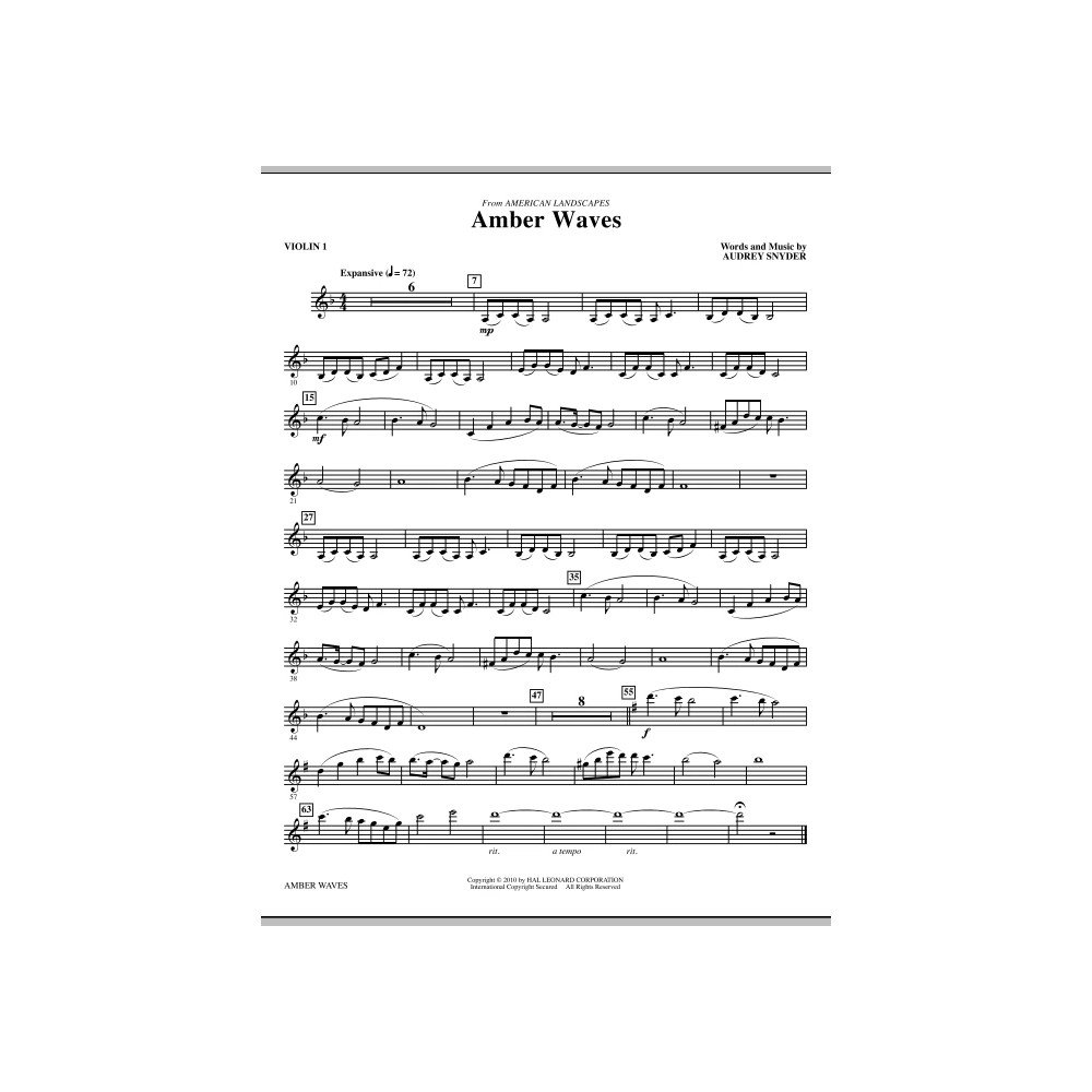 Amber Waves - Violin 1