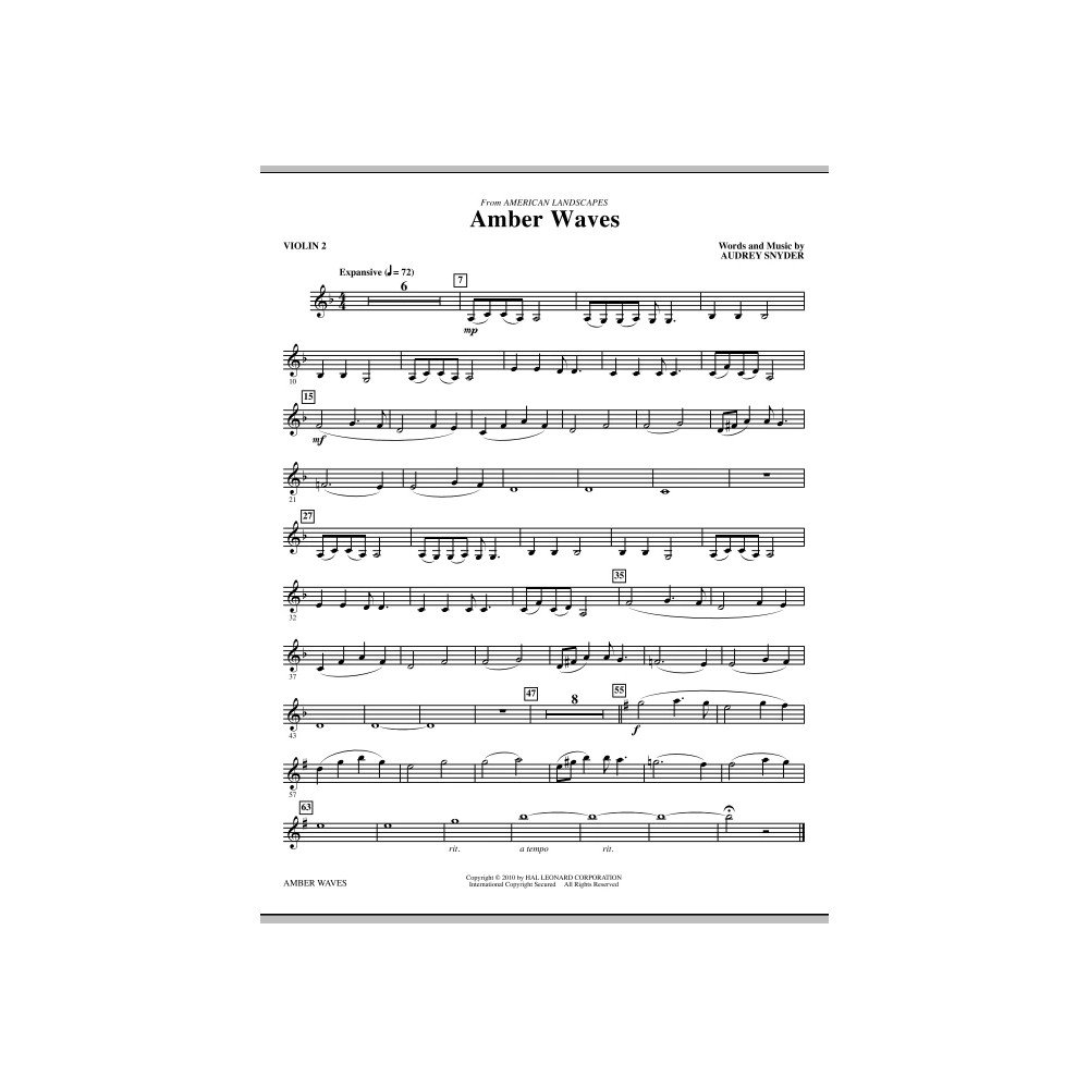 Amber Waves - Violin 2