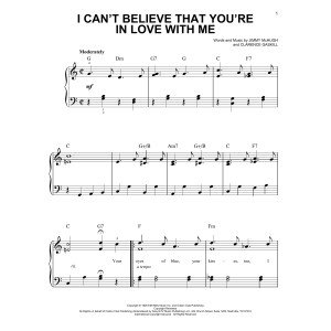 I Can't Believe That You're In Love With Me