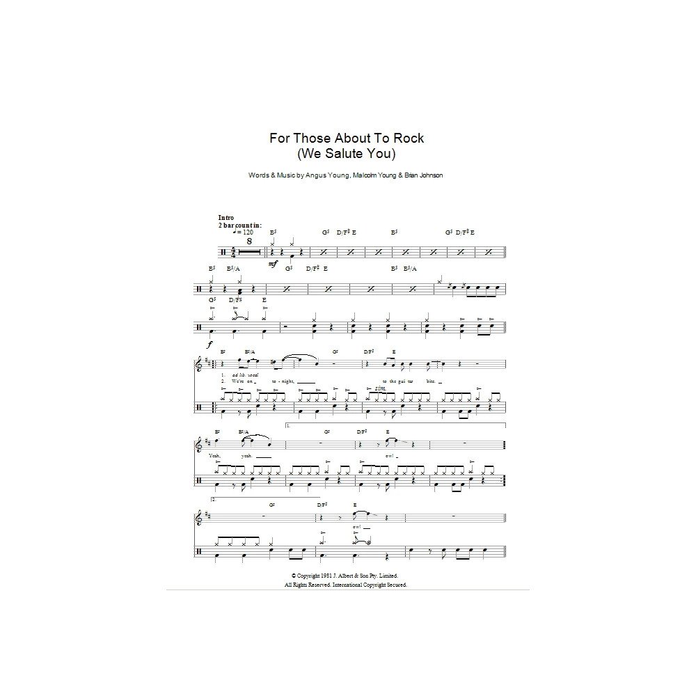 For Those About To Rock (We Salute You) (Drums)
