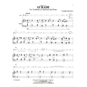 Aubade For Trombone (or Baritone) And Piano