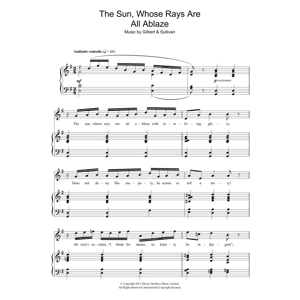 The Sun Whose Rays Are All Ablaze (from The Mikado)