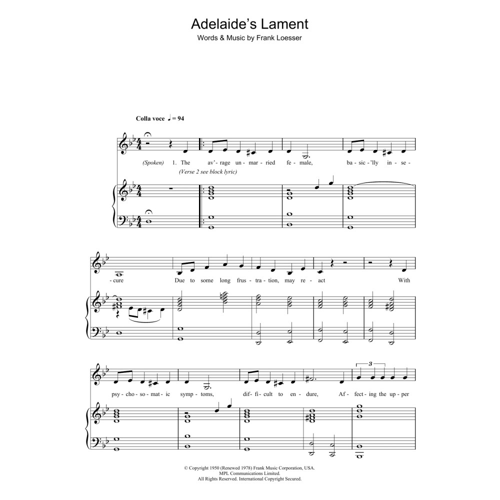 Adelaide's Lament (from Guys And Dolls)