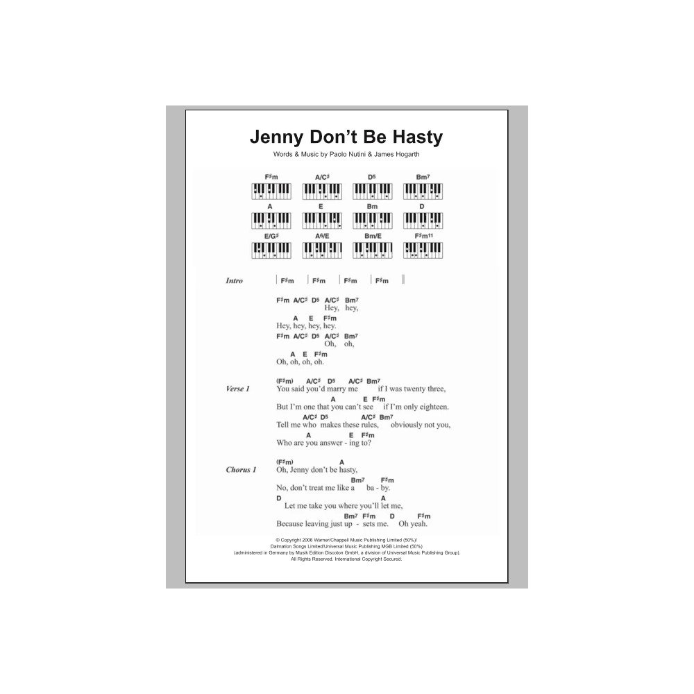 Jenny Don't Be Hasty