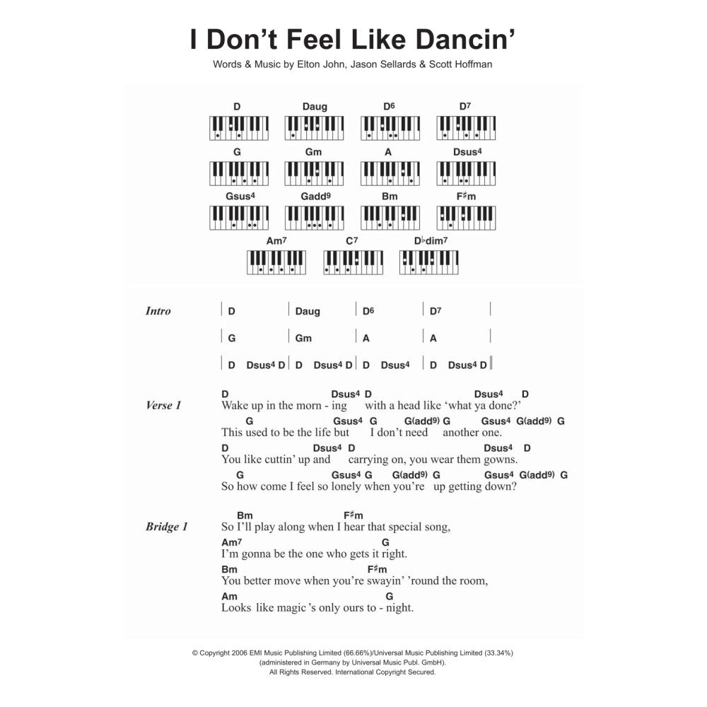 I Don't Feel Like Dancin'