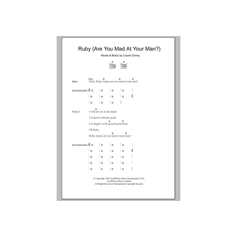 Ruby (Are You Mad At Your Man?)