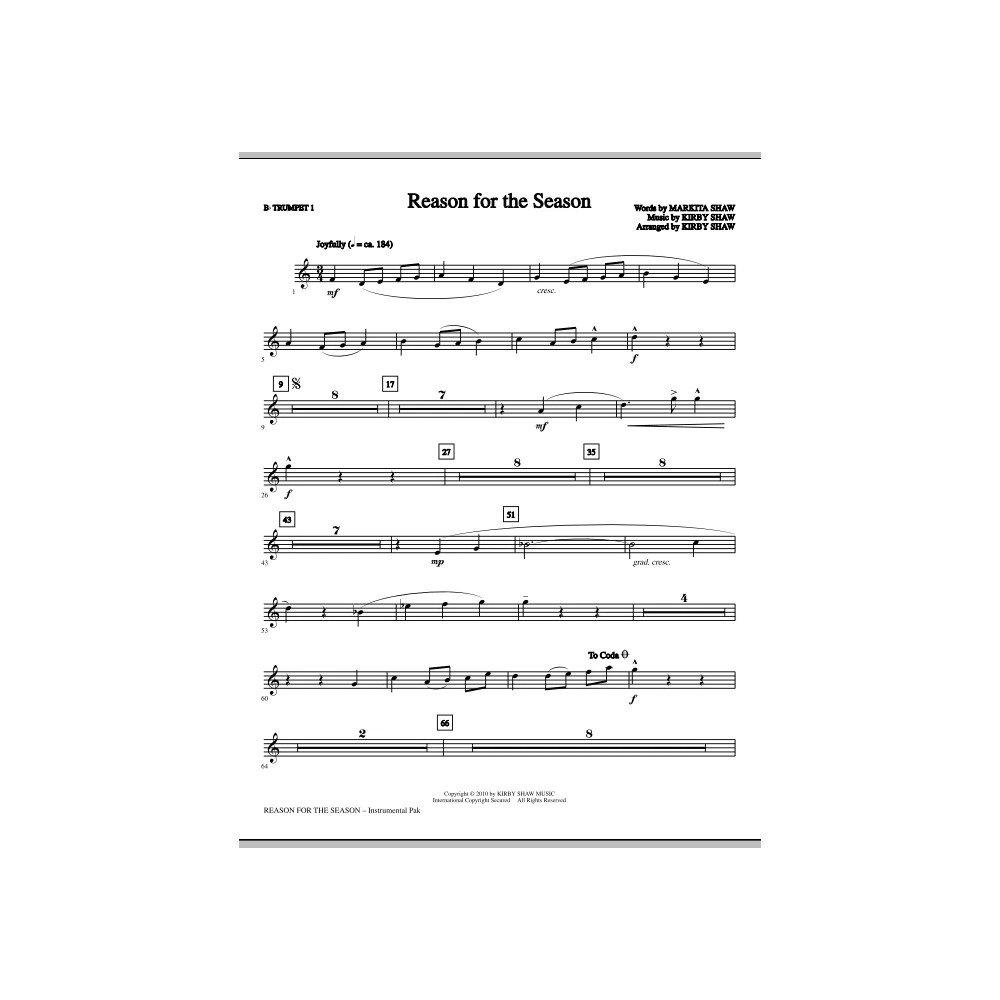Reason For The Season - Bb Trumpet 1