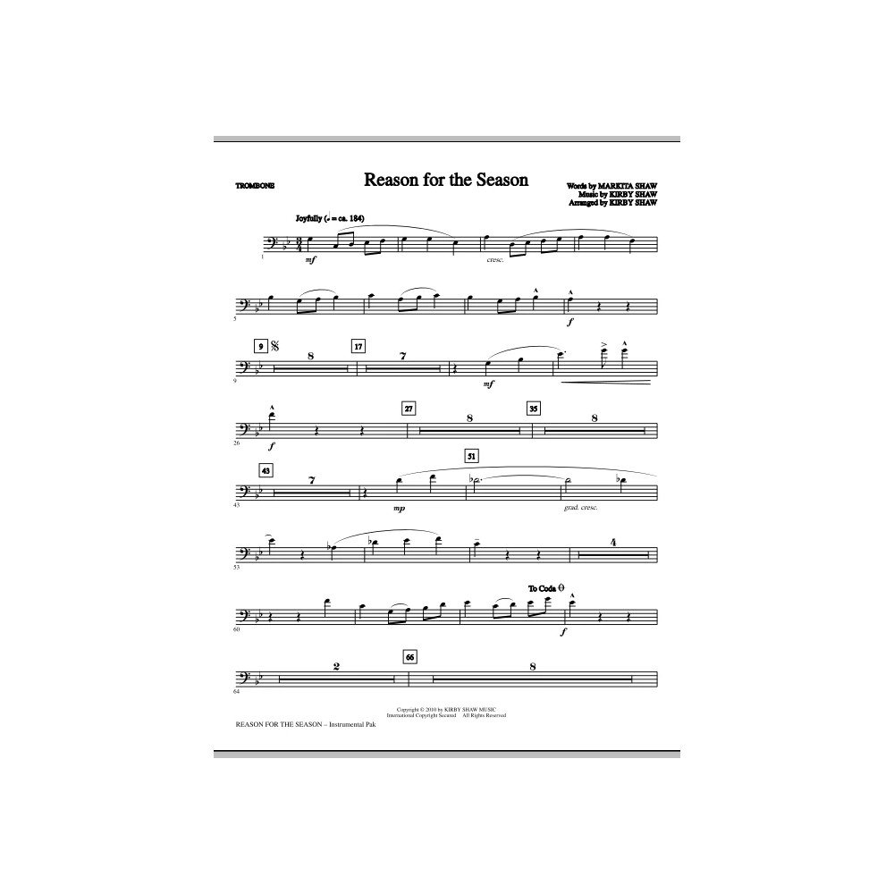Reason For The Season - Trombone