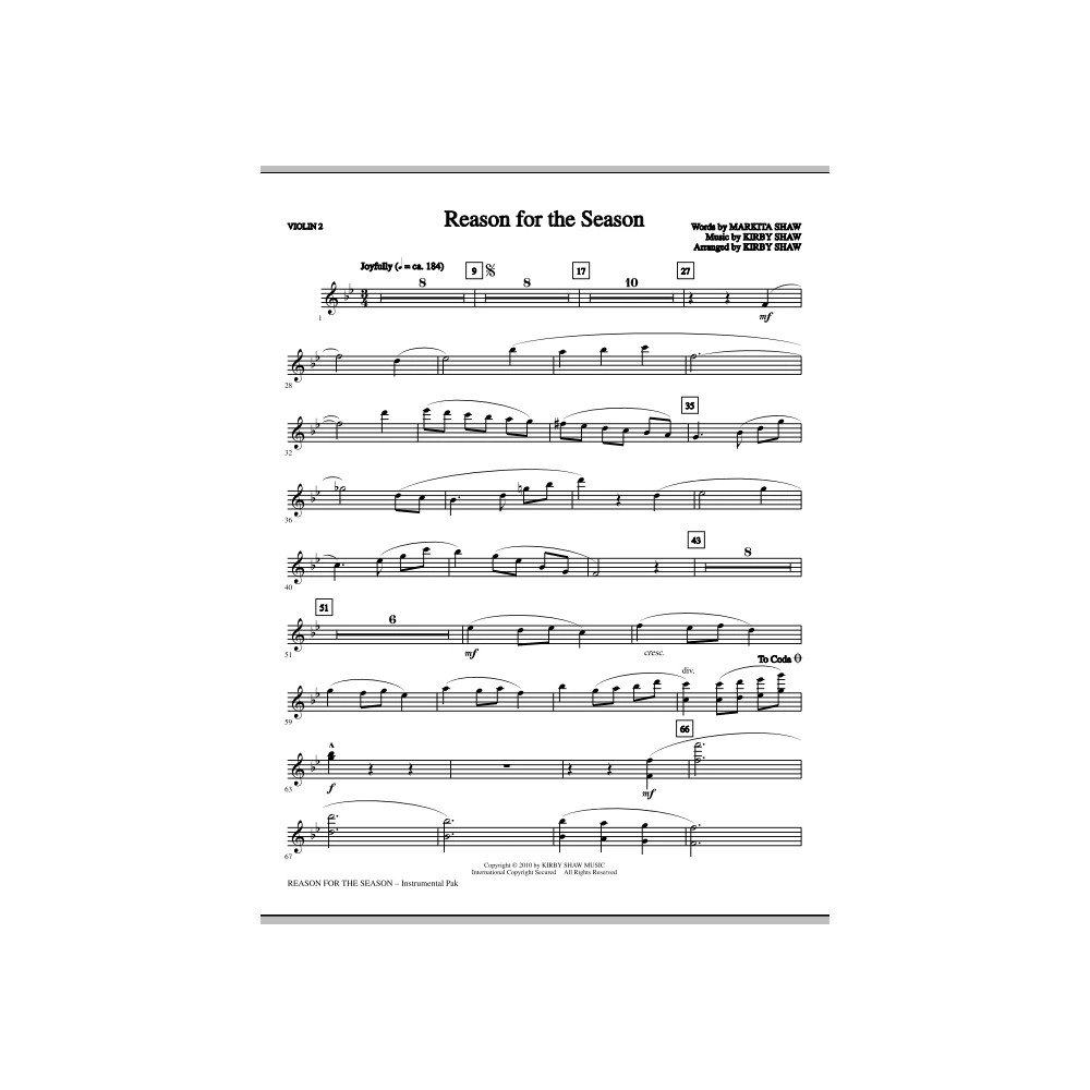Reason For The Season - Violine 2
