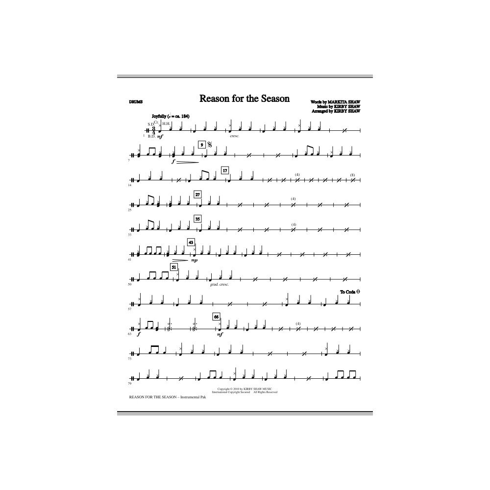 Reason For The Season - Drums