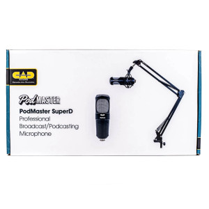 CAD Audio PM1200, PodMaster Super D, Professional Large Diaphragm 35mm VOG Dynamic Broadcast/Podcasting Capsule W/Broadcast Boom