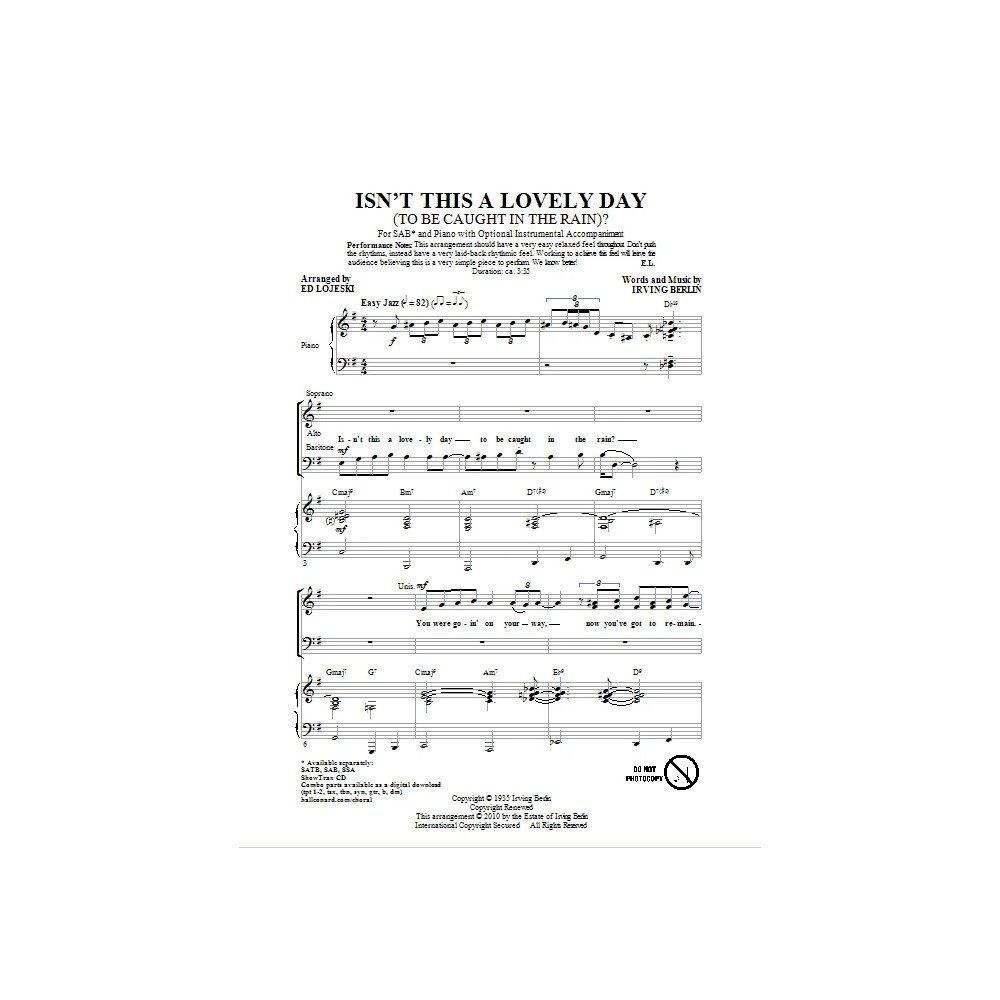Isn't This A Lovely Day (To Be Caught In The Rain?)