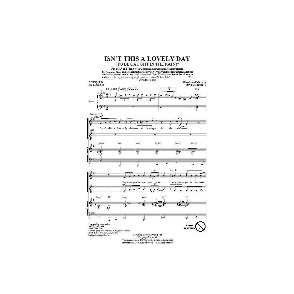 Isn't This A Lovely Day (To Be Caught In The Rain?)