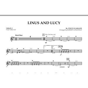 Linus And Lucy - Violin 3 (Viola Treble Clef)
