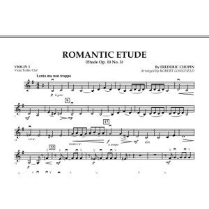 Romantic Etude (Op. 10, No. 3) - Violin 3 (Viola Treble Clef)