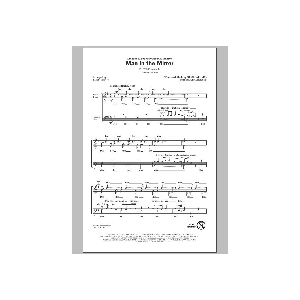 Man In The Mirror (arr. Kirby Shaw)