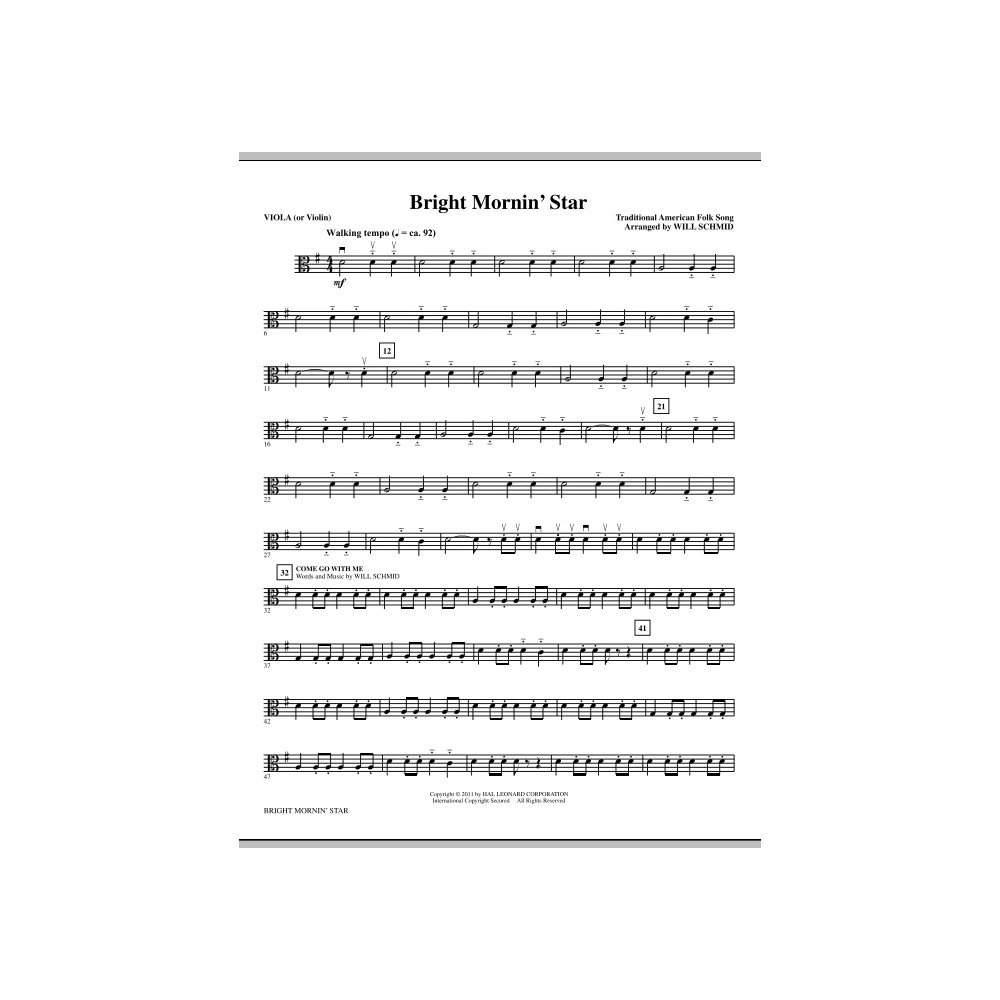 Bright Mornin' Star - Viola (or Violin)