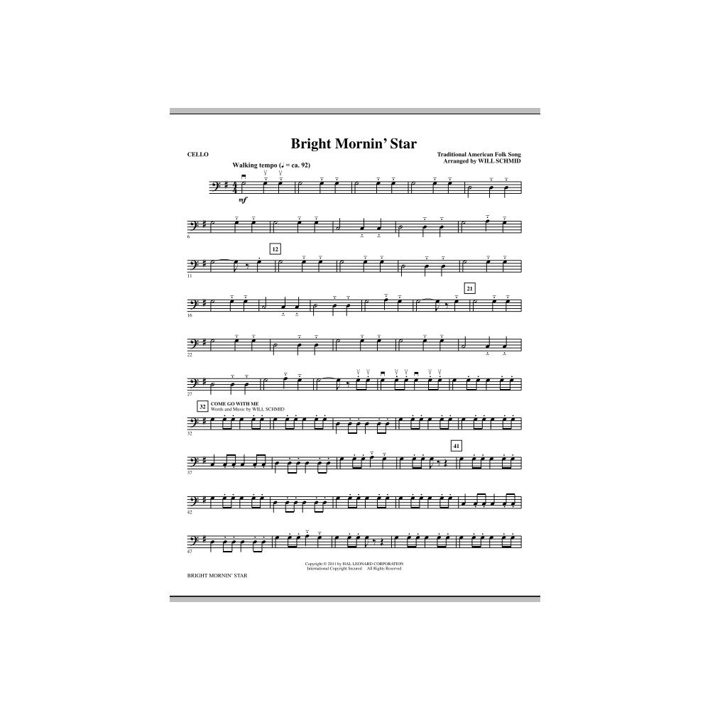 Bright Mornin' Star - Cello