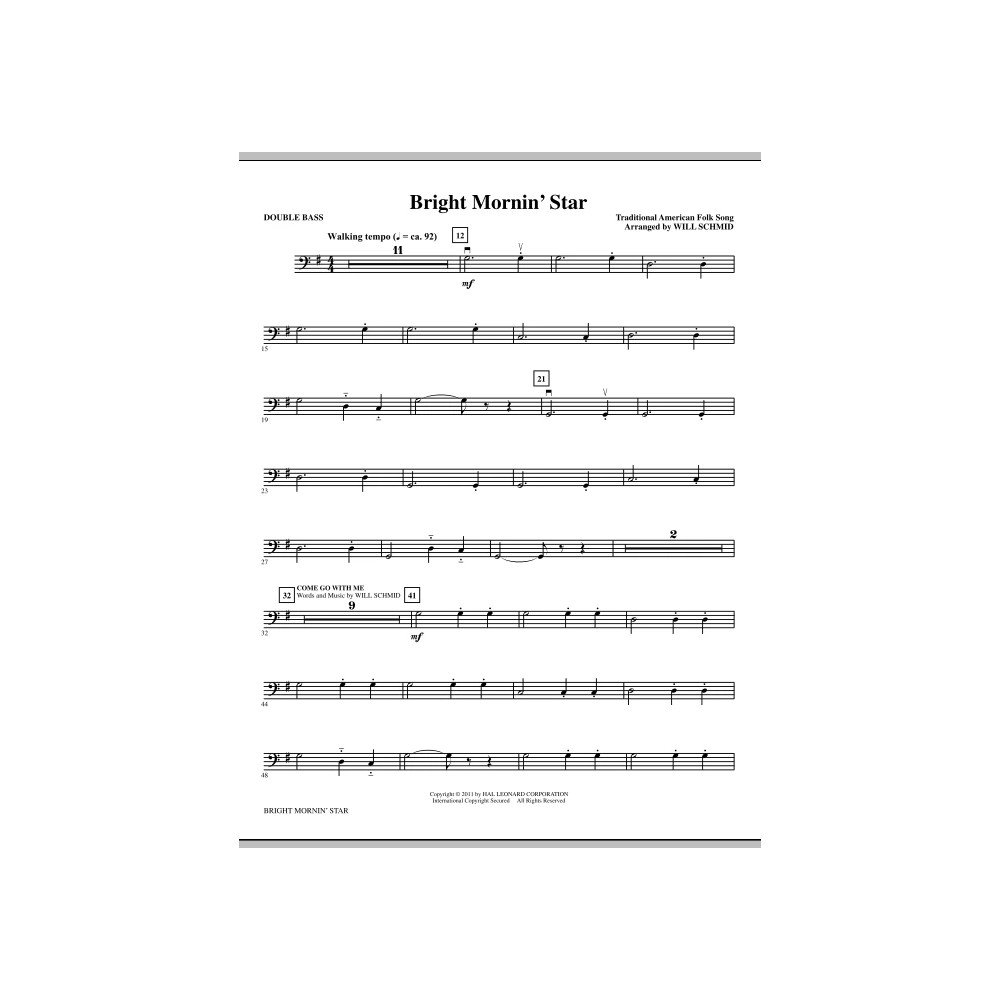 Bright Mornin' Star - Double Bass