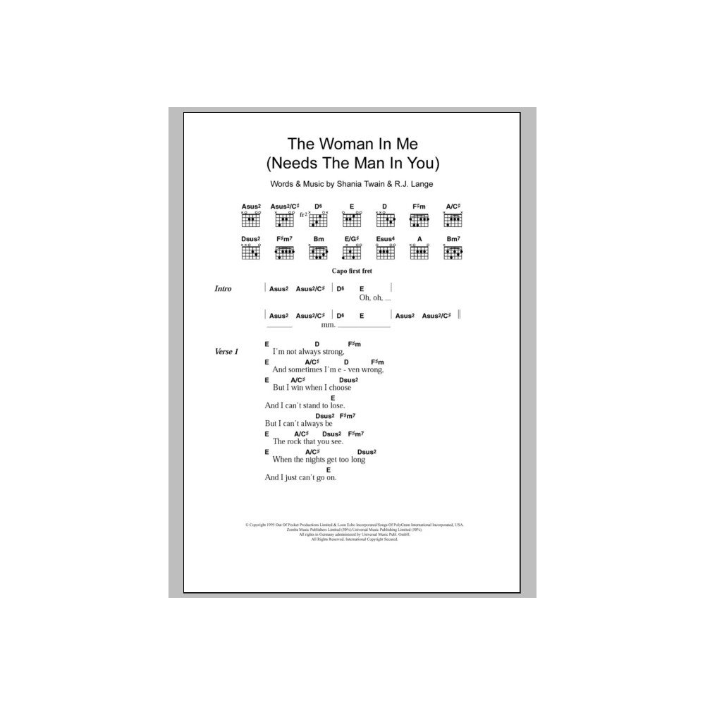 The Woman In Me (Needs The Man In You)