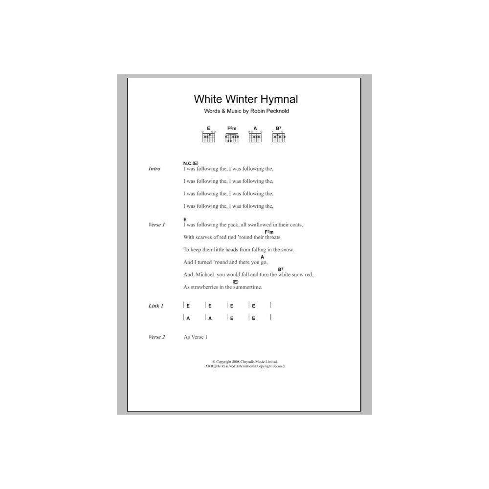 White Winter Hymnal