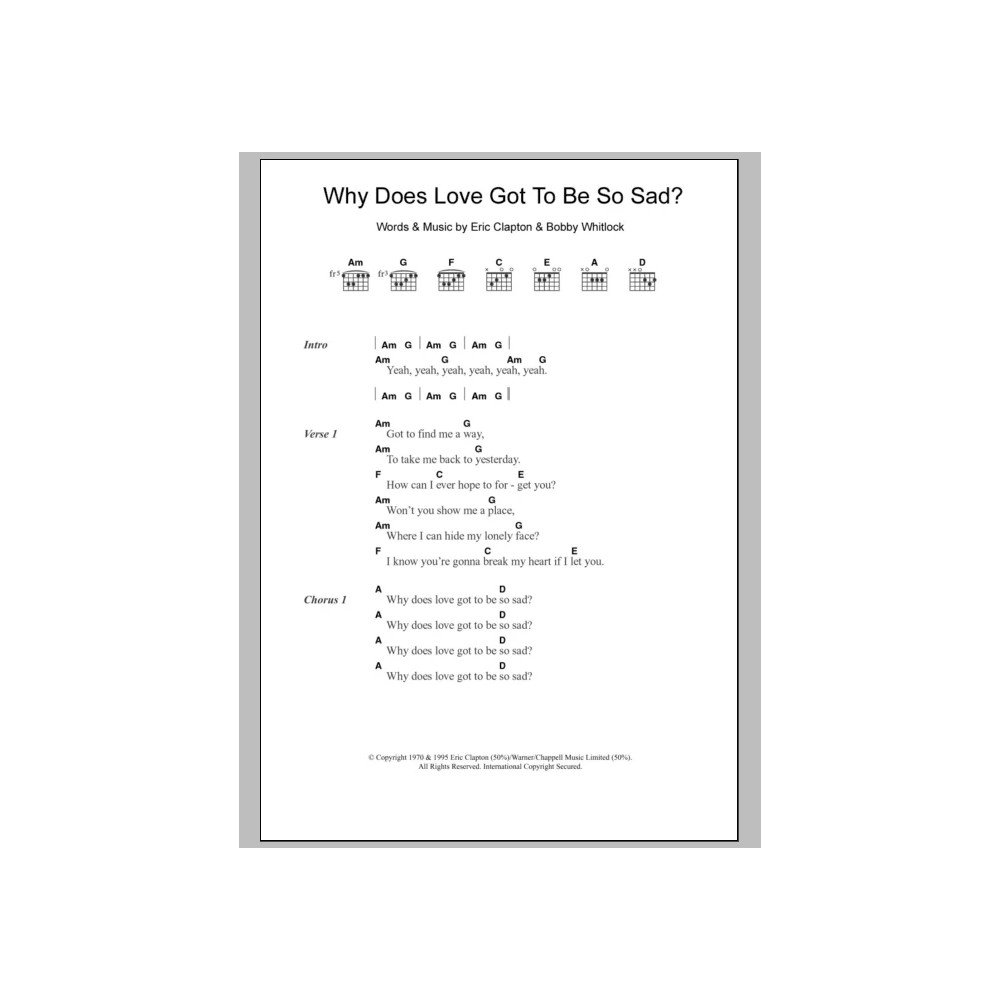 Why Does Love Got To Be So Sad?