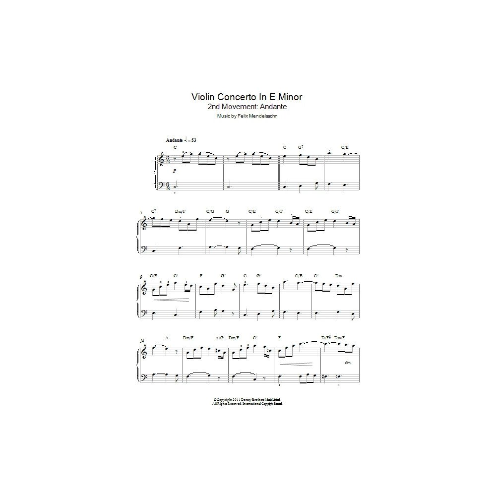 Violin Concerto In E Minor, 2nd Movement: Andante