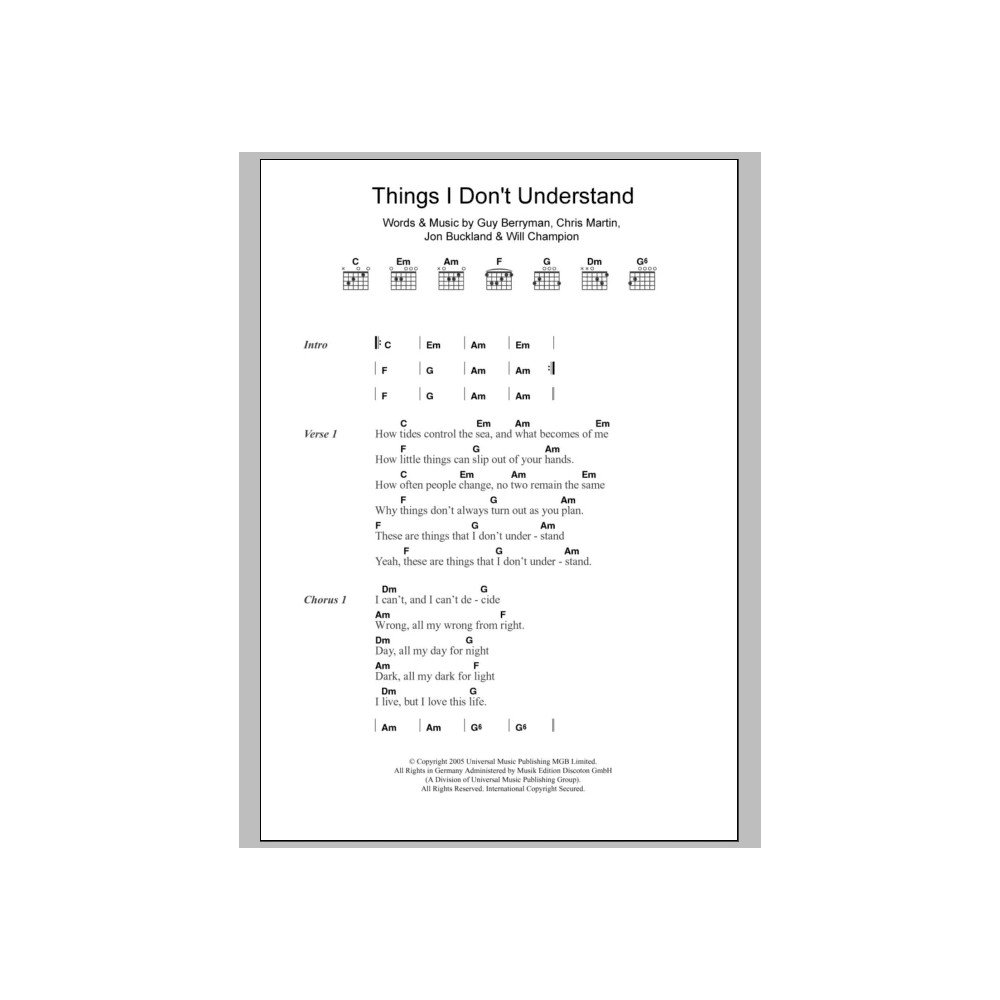 Things I Don''t Understand