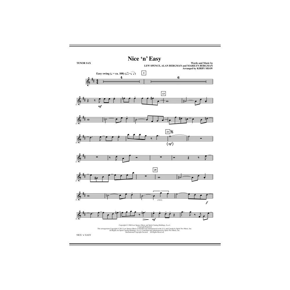Nice 'n' Easy - Bb Tenor Saxophone