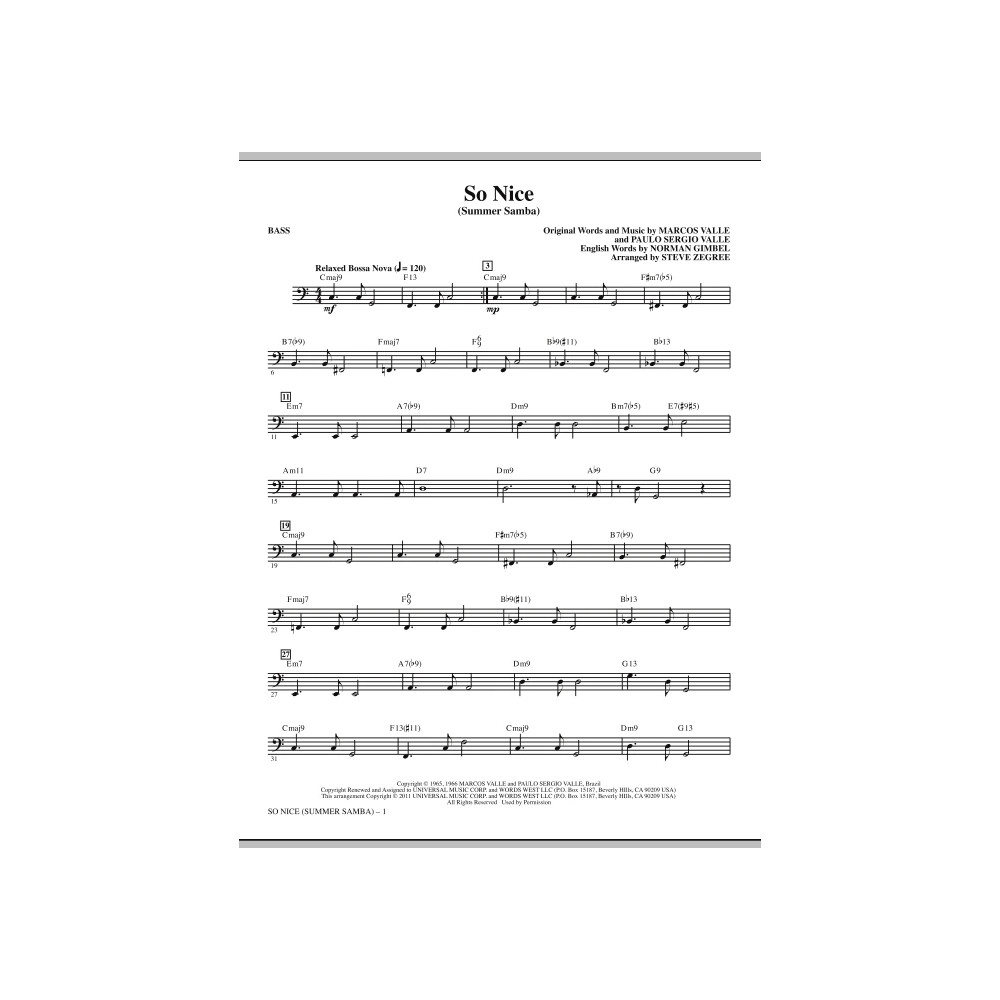 So Nice (Summer Samba) - Bass