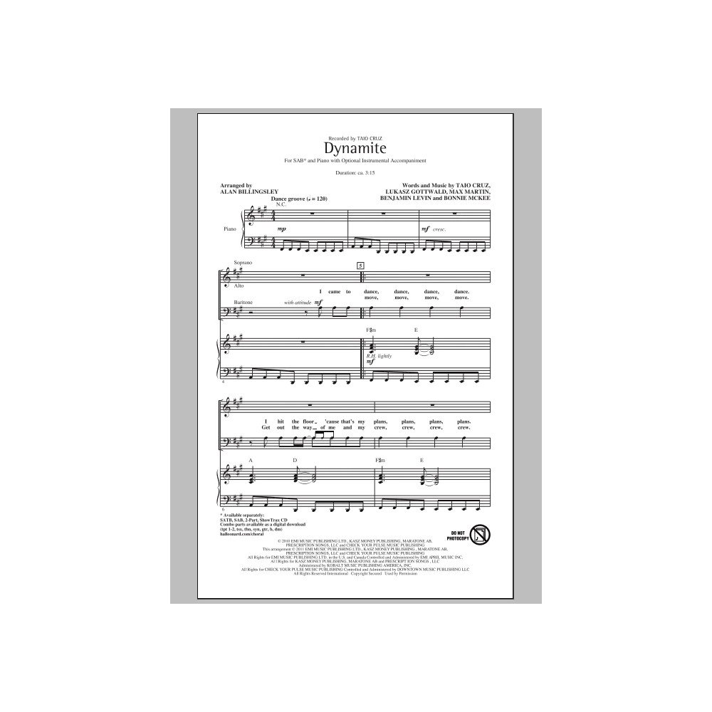 Dynamite (arr. Alan Billingsley)