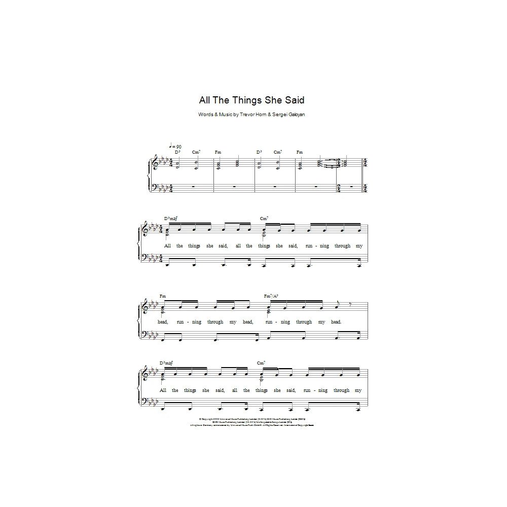 All The Things She Said