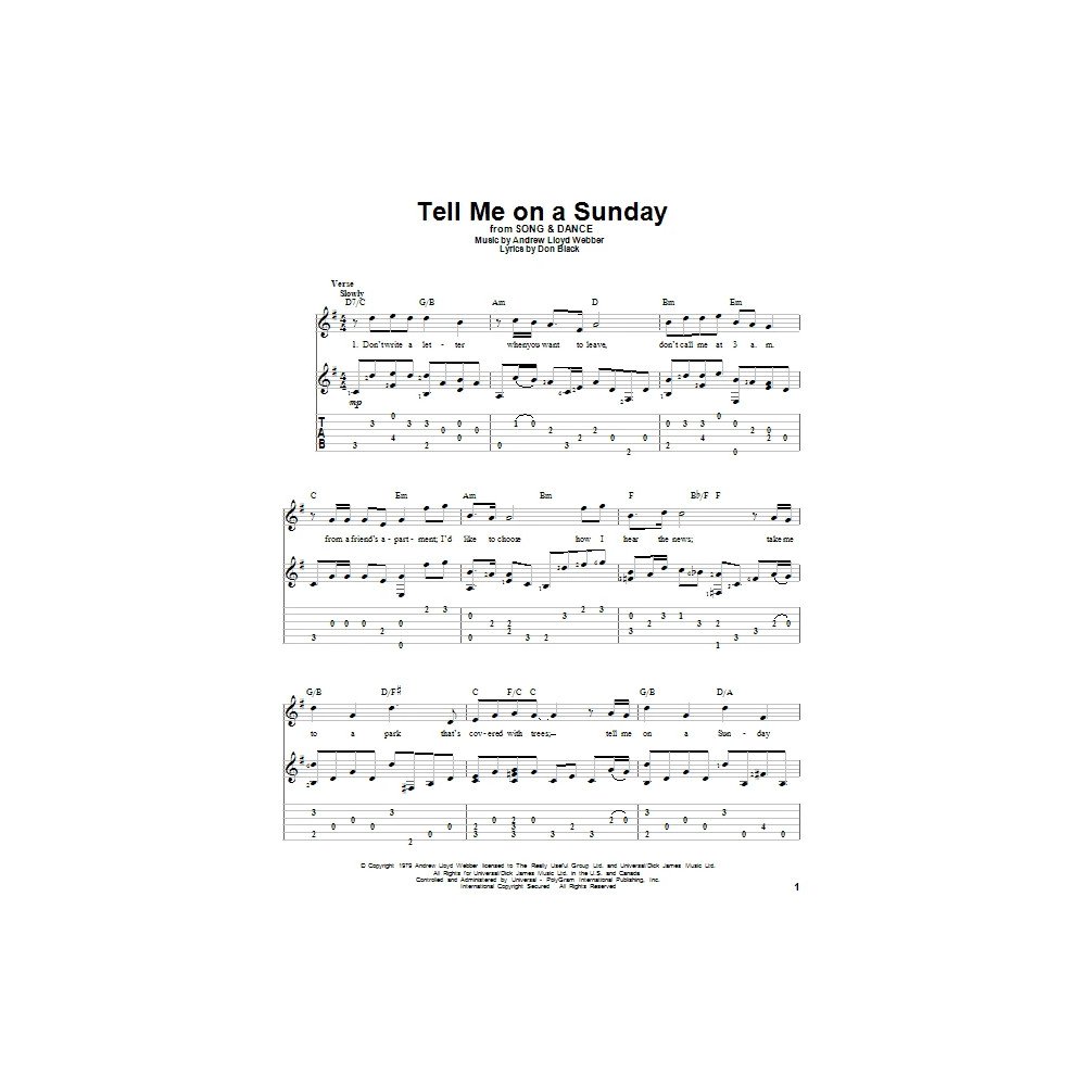 Tell Me On A Sunday