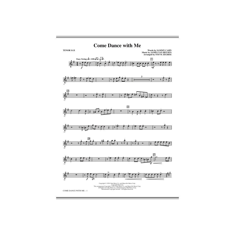 Come Dance With Me - Bb Tenor Saxophone