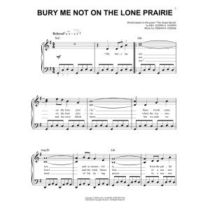 Bury Me Not On The Lone Prairie