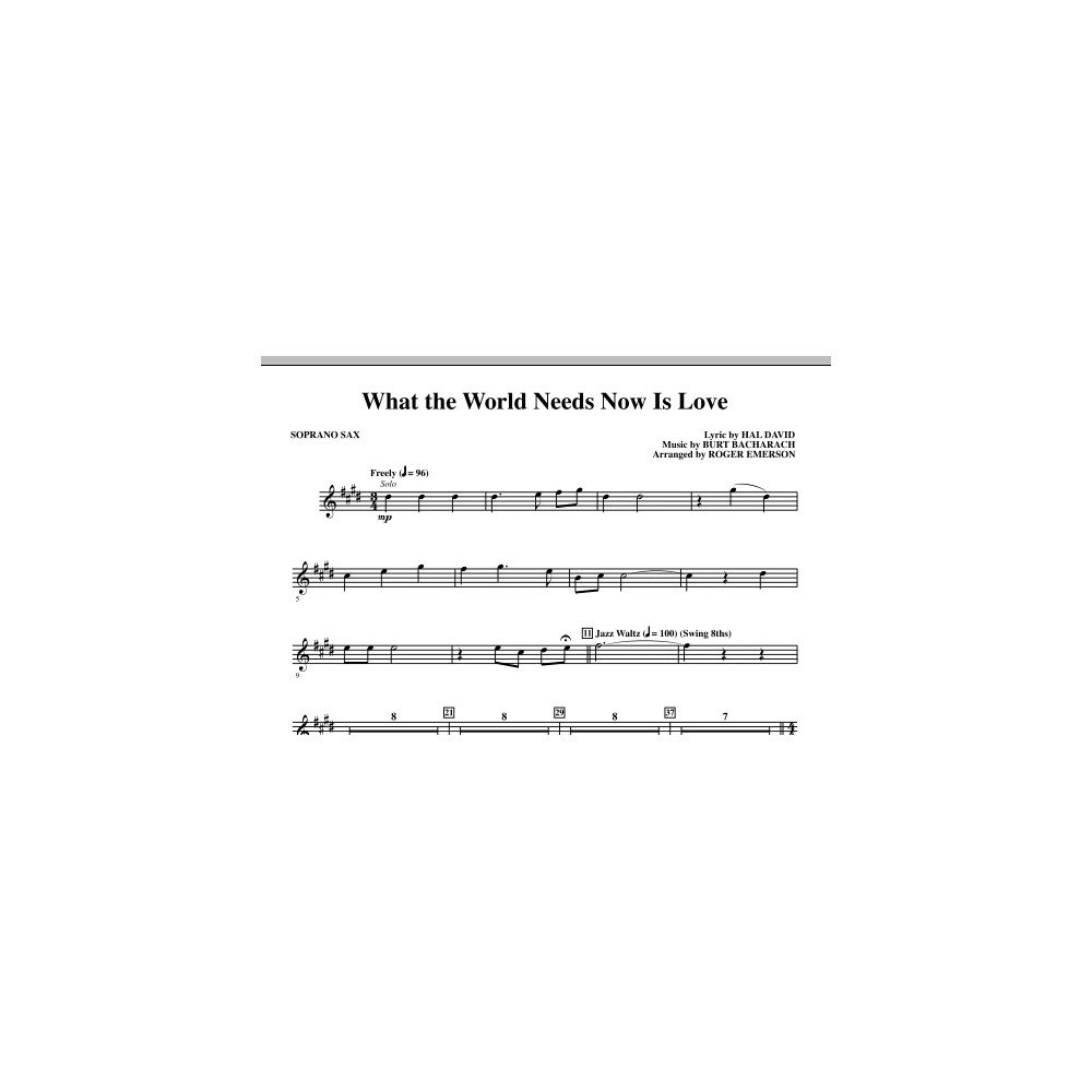 What The World Needs Now Is Love - Soprano Sax
