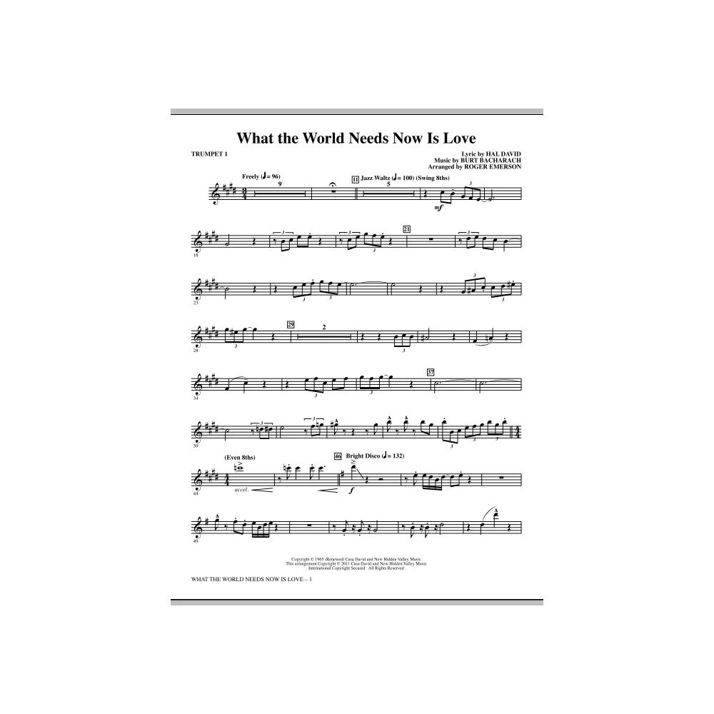 What The World Needs Now Is Love - Trumpet 1
