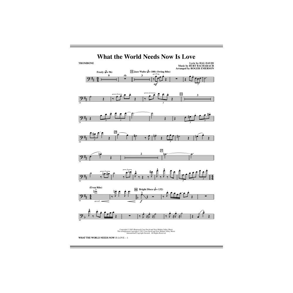 What The World Needs Now Is Love - Trombone