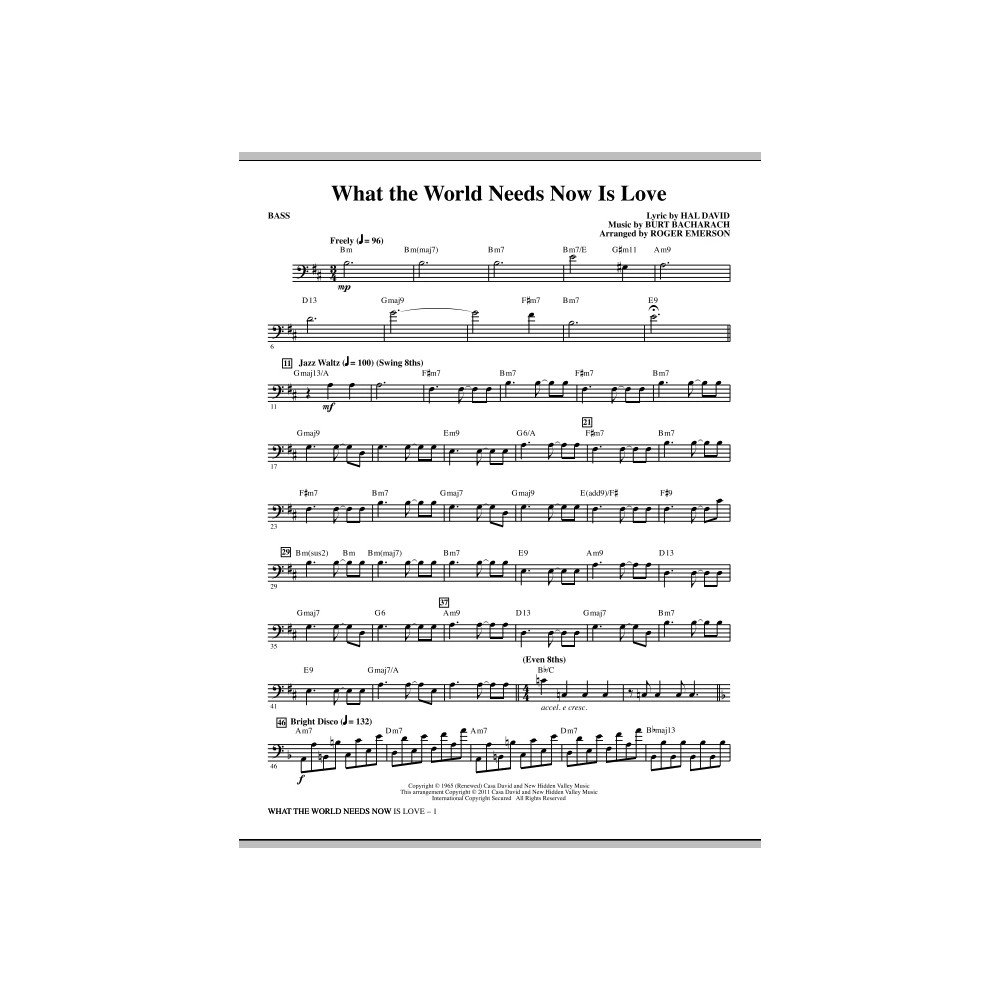 What The World Needs Now Is Love - Bass