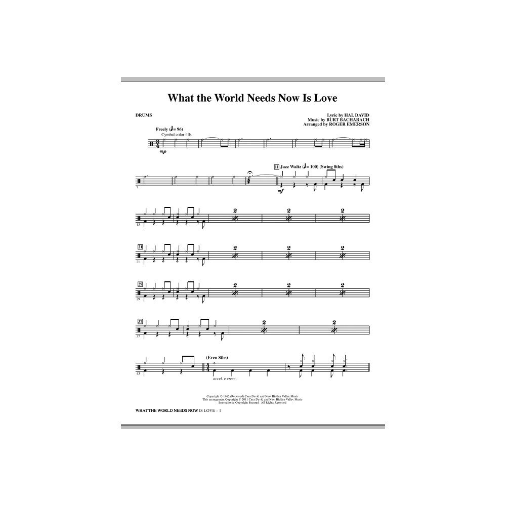 What The World Needs Now Is Love - Drums