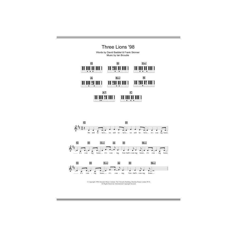 Three Lions ''98 (Englands Weltmeisterschafts-''98-Thema)