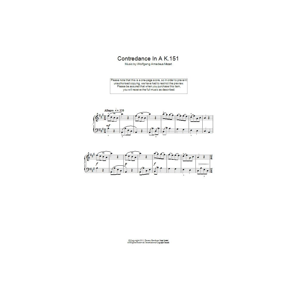 Contredance In A K.151