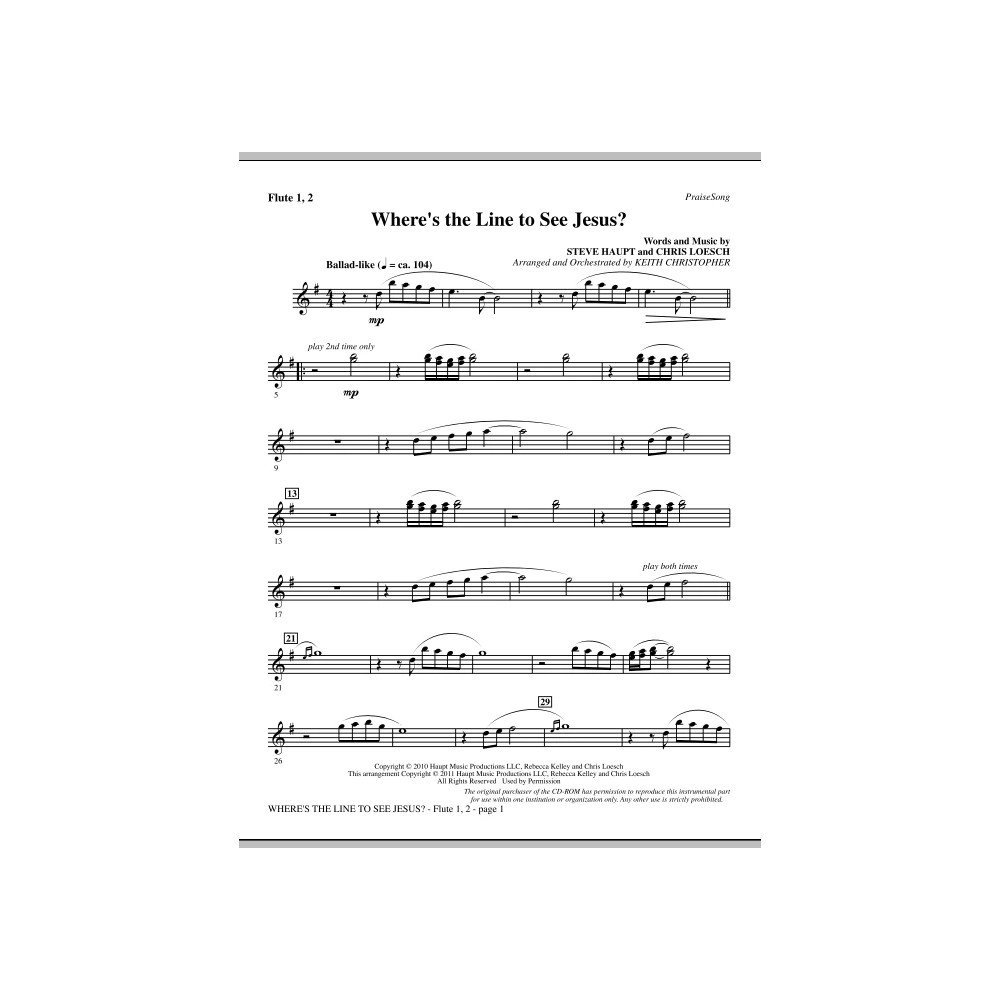Where's The Line To See Jesus? - Flute 1 & 2